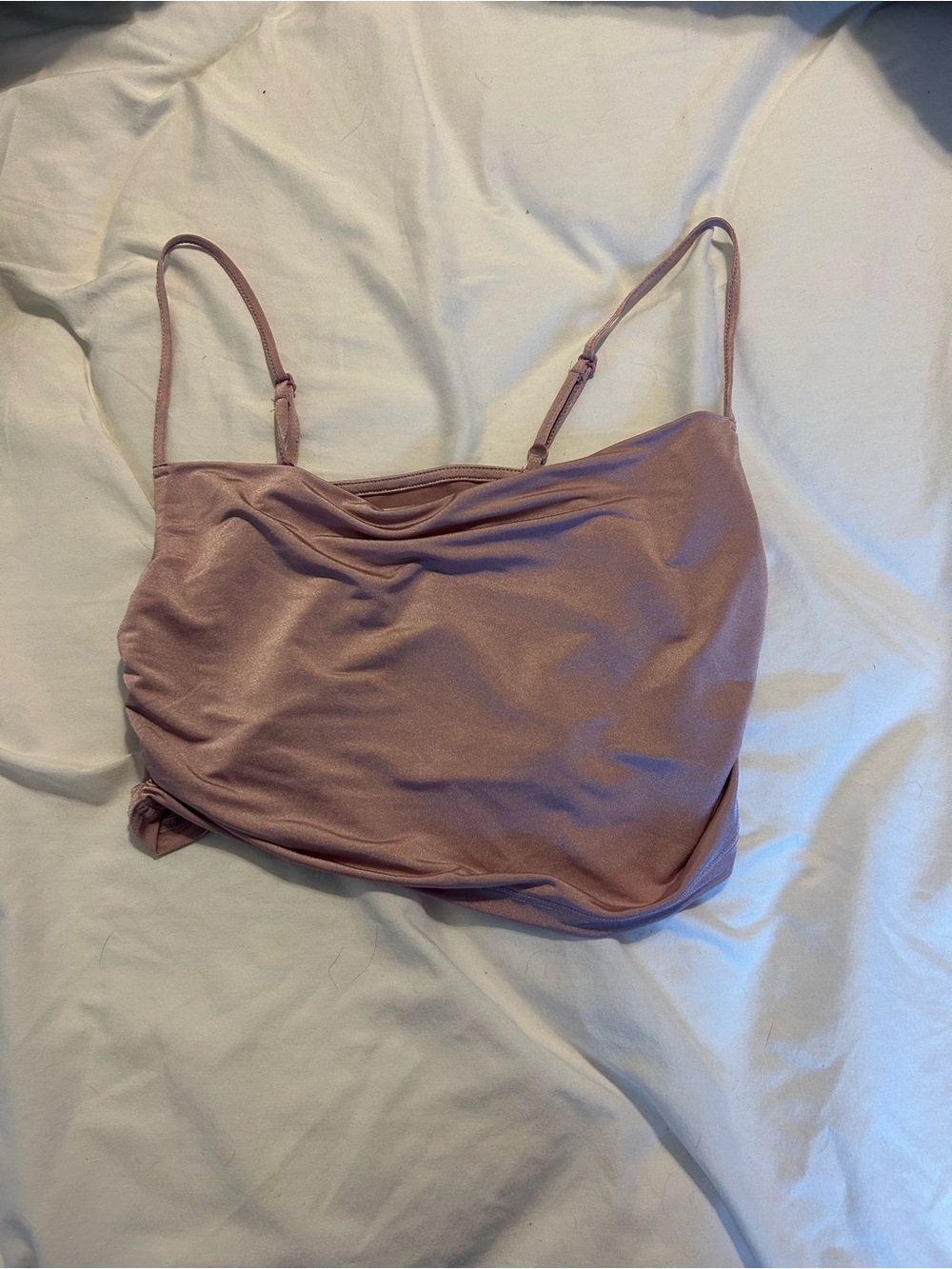 Urban Outfitters Dusty Rose Ruched Cami Crop Top